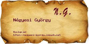 Négyesi György névjegykártya